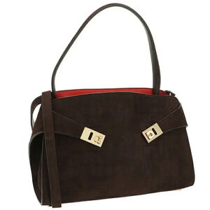 Salvatore Ferragamo HUG Soft Crocodile Wraparound Straps Textured Tote Bag Black